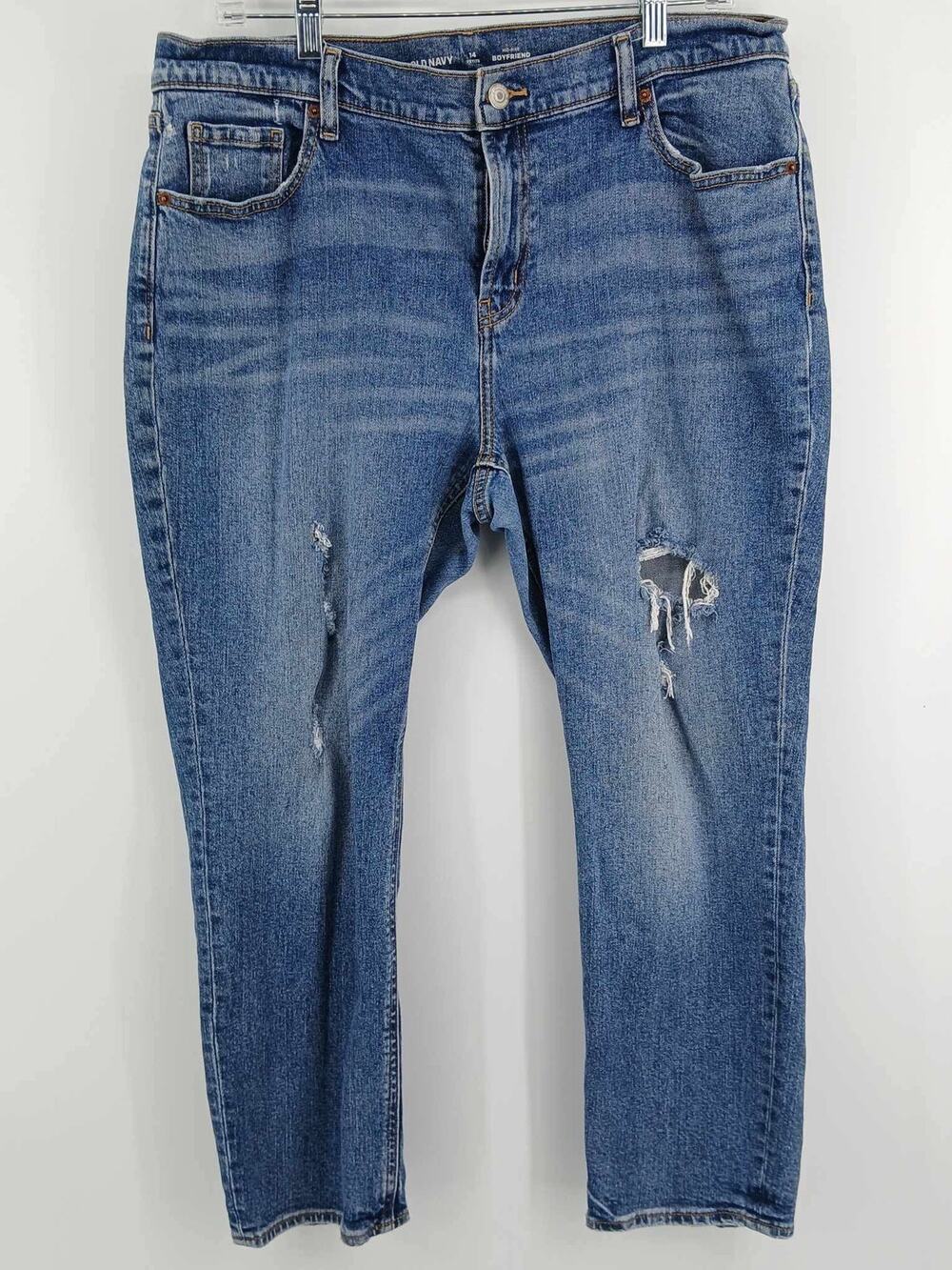 Old Navy Boyfriend fit, distressed style size 14
